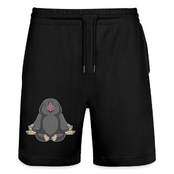 Mole Yoga Fitness Méditation - Short de jogging bio TRAINER Stanley/Stella unisexe - noir - Devant - Nik (191cm) & Marisol (170cm)