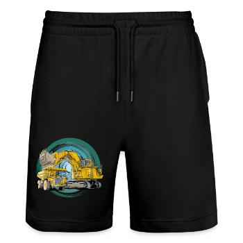Monster Construction Equipment - Stanley/Stella Trainer Unisex Organic Jogging Shorts - black - Front - Nik (191cm) & Marisol (170cm)