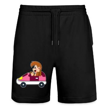 Affe Auto - Stanley/Stella Unisex Bio Joggingshorts Trainer  - Schwarz - Vorne - Nik (191cm) & Marisol (170cm)