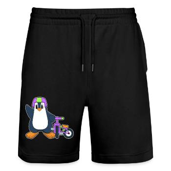 Vélo Pingouin - Short de jogging bio TRAINER Stanley/Stella unisexe - noir - Devant - Nik (191cm) & Marisol (170cm)