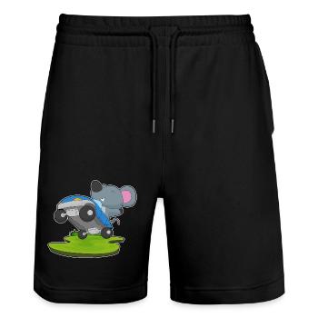 Maus Auto - Stanley/Stella Unisex Bio Joggingshorts Trainer  - Schwarz - Vorne - Nik (191cm) & Marisol (170cm)