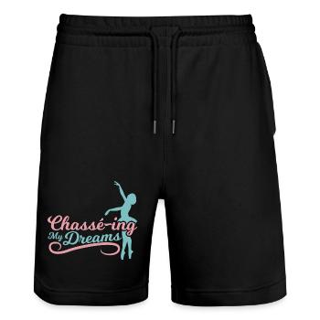 Verfolge Meine Träume - Stanley/Stella Unisex Bio Joggingshorts Trainer  - Schwarz - Vorne - Nik (191cm) & Marisol (170cm)