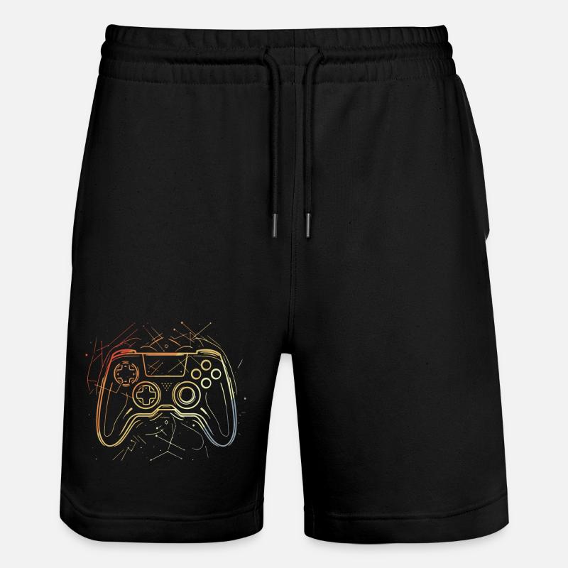 Manette de jeu Sketch Retro - Short de jogging bio TRAINER Stanley/Stella unisexe - noir