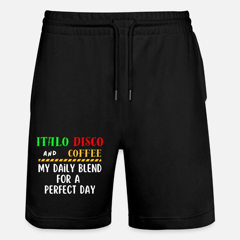 Italo Disco und Kaffeehemd - Stanley/Stella Unisex Bio Joggingshorts Trainer - Schwarz
