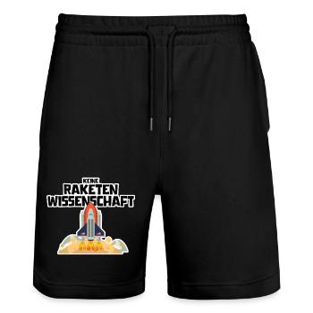 Raketenwissenschaft Spruch - Stanley/Stella Unisex Bio Joggingshorts Trainer  - Schwarz - Vorne - Nik (191cm) & Marisol (170cm)