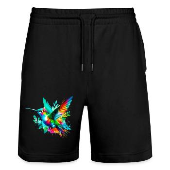 Colibri - Short de jogging bio TRAINER Stanley/Stella unisexe - noir - Devant - Nik (191cm) & Marisol (170cm)