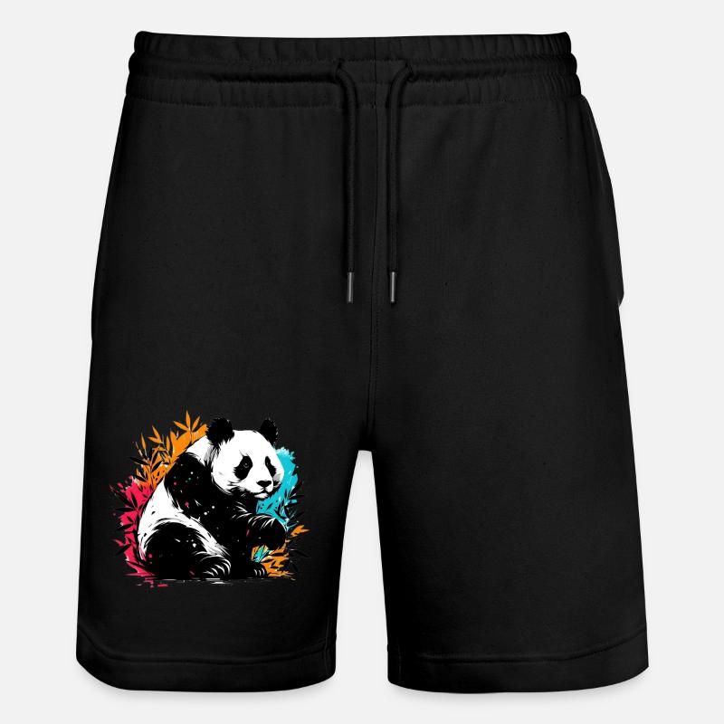Panda - Stanley/Stella Unisex Bio Joggingshorts Trainer  - Schwarz