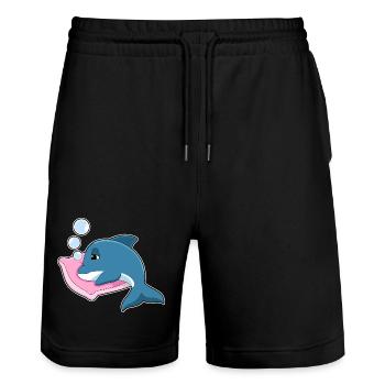 Oreiller de couchage Dolphin - Short de jogging bio TRAINER Stanley/Stella unisexe - noir - Devant - Nik (191cm) & Marisol (170cm)
