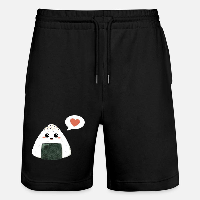 Onigiri kawaii avec cœur - Short de jogging bio TRAINER Stanley/Stella unisexe - noir
