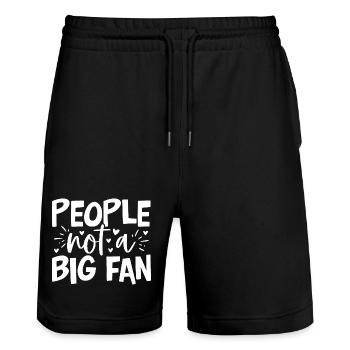 Menschen sind kein großer Fan - Introvertierter Humor - Stanley/Stella Unisex Bio Joggingshorts Trainer  - Schwarz - Vorne - Nik (191cm) & Marisol (170cm)