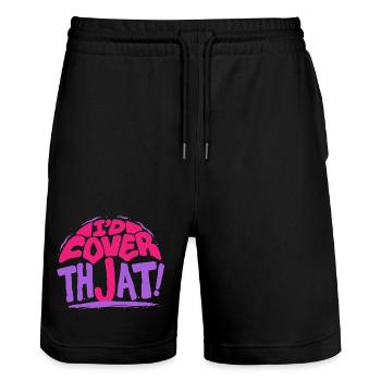 Versicherungskaufmann I'd Cover That - Stanley/Stella Unisex Bio Joggingshorts Trainer  - Schwarz - Vorne - Nik (191cm) & Marisol (170cm)