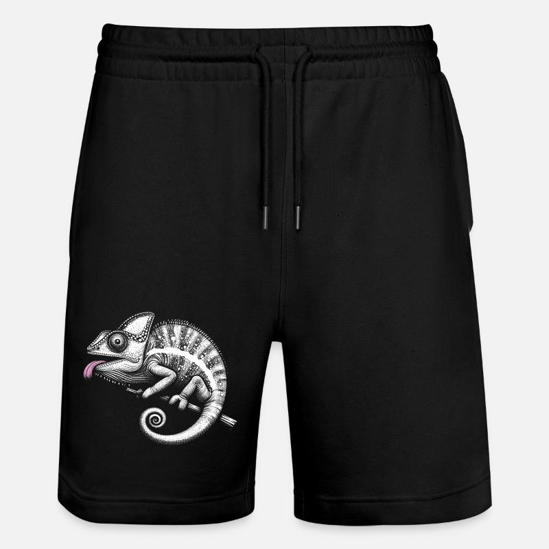 Caméléon art tribal pastel - Short de jogging bio TRAINER Stanley/Stella unisexe - noir