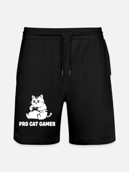 Pro Cat Gamer - Stanley/Stella Trainer Unisex Organic Jogging Shorts - black