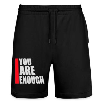 Vous êtes assez d’amour de soi Citation de motivation - Short de jogging bio TRAINER Stanley/Stella unisexe - noir - Devant - Nik (191cm) & Marisol (170cm)
