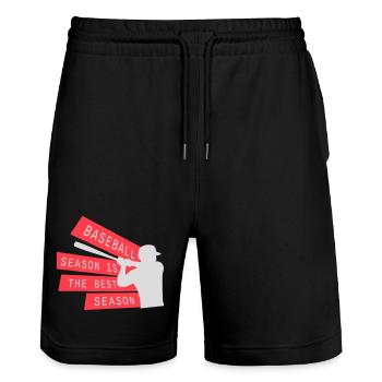 Baseball Season Is The Best Season Fan Game Sports - Stanley/Stella Trainer Unisex Organic Jogging Shorts - black - Front - Nik (191cm) & Marisol (170cm)