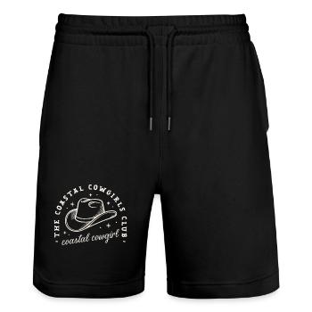 Coastal cowgirls club party dark western aesthetic - Stanley/Stella Trainer Unisex Organic Jogging Shorts - black - Front - Nik (191cm) & Marisol (170cm)