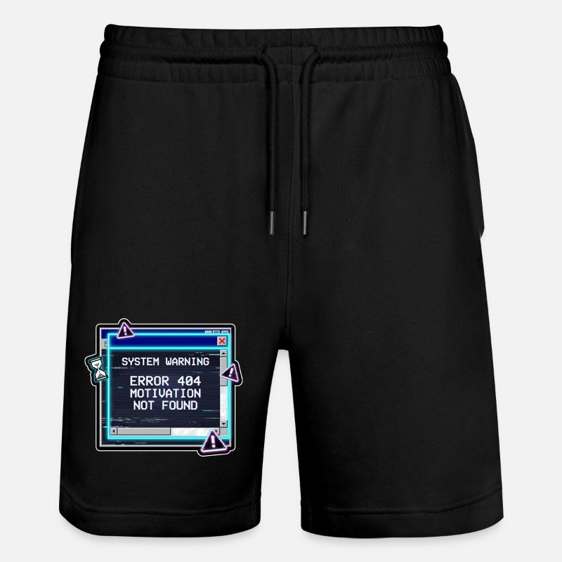 Error 404 Motivation Glitch - Stanley/Stella Trainer Unisex Organic Jogging Shorts - black
