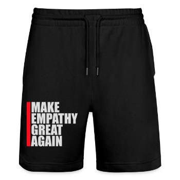 Rendre l’empathie grande à nouveau Déclaration politique Espoir - Short de jogging bio TRAINER Stanley/Stella unisexe - noir - Devant - Nik (191cm) & Marisol (170cm)