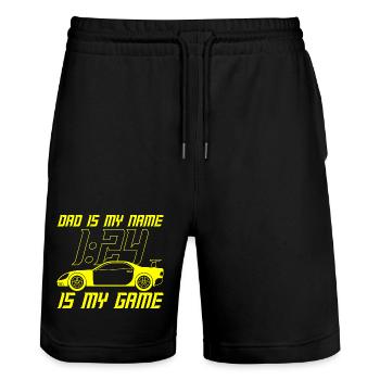 Dad Is My Name 1:24 Is My Game Racer Slot Race - Stanley/Stella Unisex Bio Joggingshorts Trainer  - Schwarz - Vorne - Nik (191cm) & Marisol (170cm)
