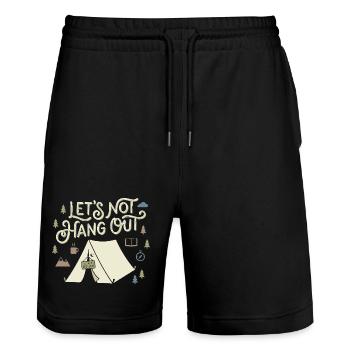 Lets Not Hang Out Introvert Camping Nature - Stanley/Stella Trainer Unisex Organic Jogging Shorts - black - Front - Nik (191cm) & Marisol (170cm)