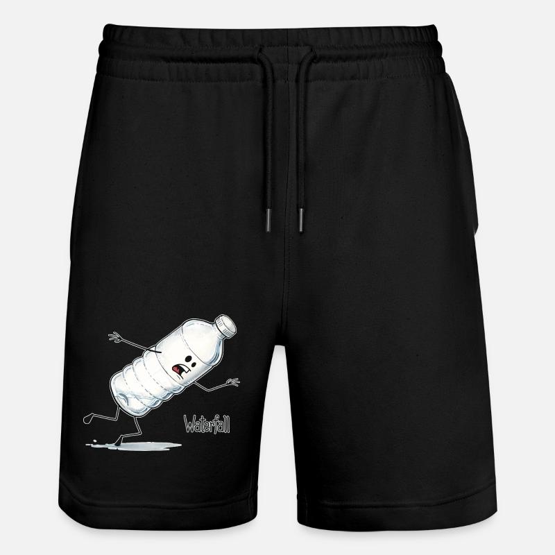 Waterfall – Falling Water Bottle Cartoon - Stanley/Stella Trainer Unisex Organic Jogging Shorts - black