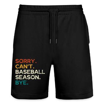 Sorry, Baseball-Saison vorbei - Stanley/Stella Unisex Bio Joggingshorts Trainer  - Schwarz - Vorne - Nik (191cm) & Marisol (170cm)