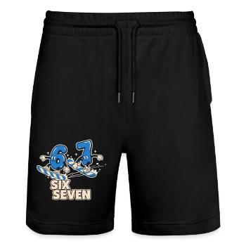 Six Seven 67 Snowboard Winter Sports - Stanley/Stella Trainer Unisex Organic Jogging Shorts - black - Front - Nik (191cm) & Marisol (170cm)
