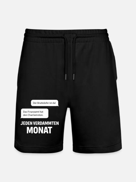 Finanzamt Betritt Den Chat - Stanley/Stella Unisex Bio Joggingshorts Trainer  - Schwarz