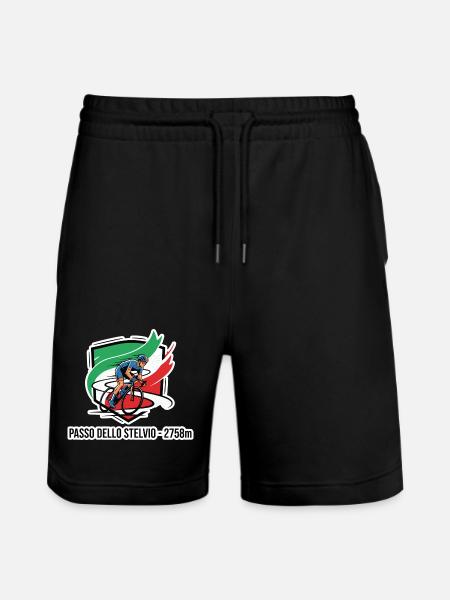 Passo Dello Stelvio Rider Badge 2758m - Stanley/Stella Trainer Unisex Organic Jogging Shorts - black