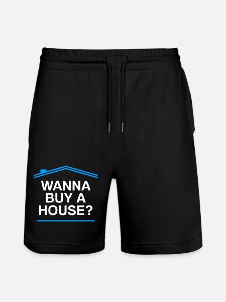 Acheter une maison ? Agent immobilier drôle - Short de jogging bio TRAINER Stanley/Stella unisexe - noir