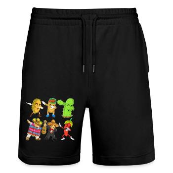 Cinco de Mayo Dab Shirt - Short de jogging bio TRAINER Stanley/Stella unisexe - noir - Devant - Nik (191cm) & Marisol (170cm)