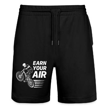 BMX Dirt Jump Earn Your Air Bike Jump - Stanley/Stella Trainer Unisex Organic Jogging Shorts - black - Front - Nik (191cm) & Marisol (170cm)
