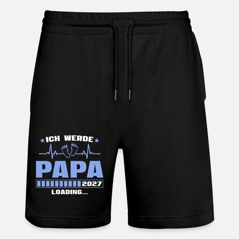 Ich werde Papa 2027 – Werdender Vater - Stanley/Stella Unisex Bio Joggingshorts Trainer  - Schwarz
