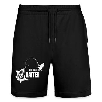 Angler Master Bait Theme - Stanley/Stella Trainer Unisex Organic Jogging Shorts - black - Front - Nik (191cm) & Marisol (170cm)