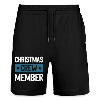 Christmas Crew - Stanley/Stella Trainer Unisex Organic Jogging Shorts - black - Front - Nik (191cm) & Marisol (170cm)