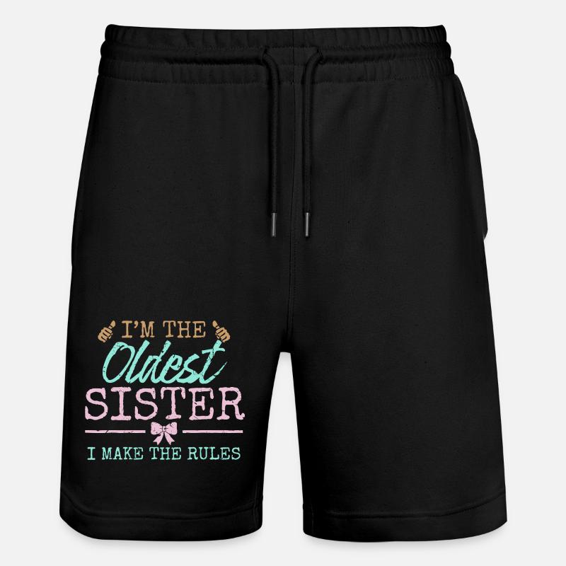Älteste Schwester regelt Grafik-Tee - Stanley/Stella Unisex Bio Joggingshorts Trainer - Schwarz