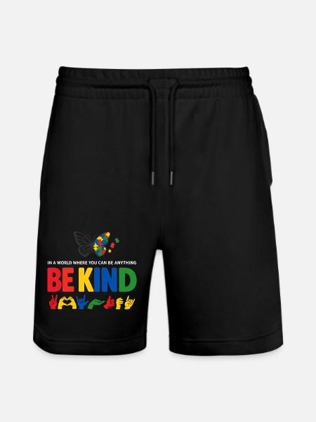 Be Kind Sign Language Inclusive - Stanley/Stella Trainer Unisex Organic Jogging Shorts - black