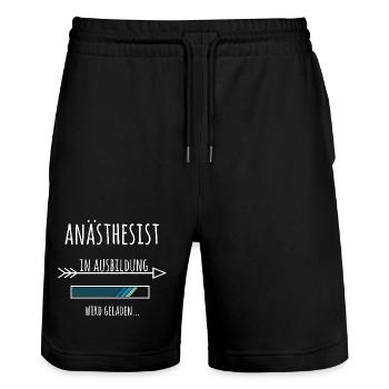 Anästhesist Ausbildung Medizinstudium Arzt Medizin - Stanley/Stella Unisex Bio Joggingshorts Trainer  - Schwarz - Vorne - Nik (191cm) & Marisol (170cm)
