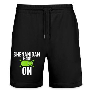 Shenanigan Mode Grün - Stanley/Stella Unisex Bio Joggingshorts Trainer  - Schwarz - Vorne - Nik (191cm) & Marisol (170cm)