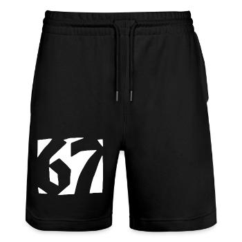 67 Minimal Streetwear Design de tendance - Short de jogging bio TRAINER Stanley/Stella unisexe - noir - Devant - Nik (191cm) & Marisol (170cm)