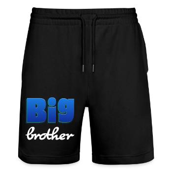 Lettrage Big Brother pour Big Brother - Short de jogging bio TRAINER Stanley/Stella unisexe - noir - Devant - Nik (191cm) & Marisol (170cm)