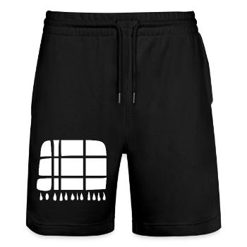 Wool blanket handmade gift - Stanley/Stella Trainer Unisex Organic Jogging Shorts - black - Front - Nik (191cm) & Marisol (170cm)