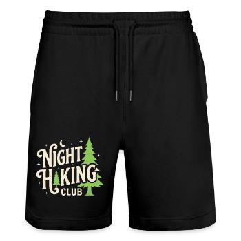 Aventure en plein air - Club de randonnée nocturne - Short de jogging bio TRAINER Stanley/Stella unisexe - noir - Devant - Nik (191cm) & Marisol (170cm)