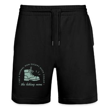 Wander-Mutter-Wanderer-Mama-Ästhetik - Stanley/Stella Unisex Bio Joggingshorts Trainer  - Schwarz - Vorne - Nik (191cm) & Marisol (170cm)