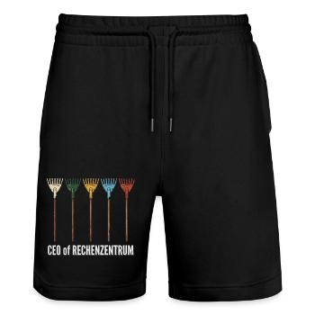 IT Support Wheel of Fortune Service Desk IT Helpdesk Nerd - Stanley/Stella Trainer Unisex Organic Jogging Shorts - black - Front - Nik (191cm) & Marisol (170cm)