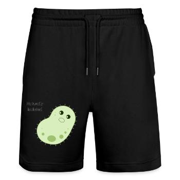 Naturally Isolated Cute Bacteria - Stanley/Stella Trainer Unisex Organic Jogging Shorts - black - Front - Nik (191cm) & Marisol (170cm)