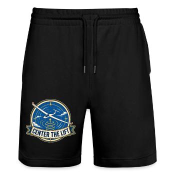 CENTER THE LIFT - Stanley/Stella Trainer Unisex Organic Jogging Shorts - black - Front - Nik (191cm) & Marisol (170cm)
