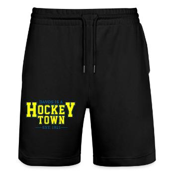 Davos - Stanley/Stella Unisex Bio Joggingshorts Trainer  - Schwarz - Vorne - Nik (191cm) & Marisol (170cm)