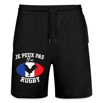Maillot equipe de france rugby - Short de jogging bio TRAINER Stanley/Stella unisexe - noir - Devant - Nik (191cm) & Marisol (170cm)
