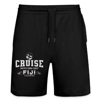 Cruise Fiji islands - Stanley/Stella Trainer Unisex Organic Jogging Shorts - black - Front - Nik (191cm) & Marisol (170cm)